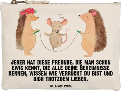 Produktbild von Mr. & Mrs. Panda beauty case Igel Seilhüpfen Grösse XL Große - Weiß - Geschenk, Maus, Make-Up Tasche, Mäppchen, Kindergarten, kosmetiktäschchen, Seilspringen, Kinder