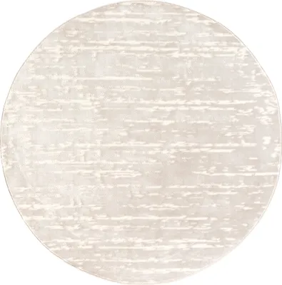 Produktbild von Rund Kurzflor Teppich Wohnzimmer Weiß 120 cm, Moderner Super Soft Kurzflor Teppich