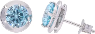 trendor 21362-03 Damen-Ohrringe 925 Silber Zirkonia-Ohrstecker Hellblau 1