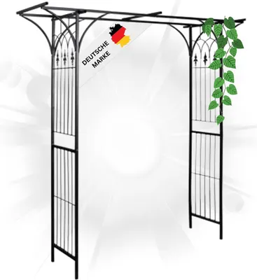Produktbild von DELUKE® Rosenbogen aus Metall PARIS | 200x52x204cm aus Stahl | Gartenbogen Torbogen Rankhilfe für Kletterpflanzen und Rosen Rankgitter Rosenspalier