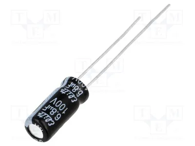 Produktbild von 20x Kondensator: elektrolytisch 6,8uF THT 100VDC Ø5x11mm  20% PF2A6R8MNN0511U Elek