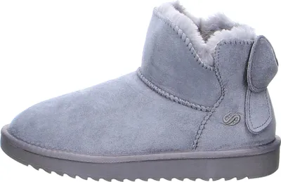 A single gray winter boot is shown against a white background.