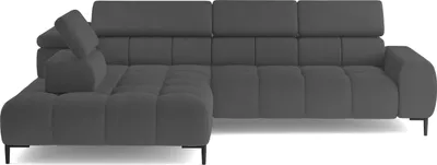 Produktbild von DomoHome Ecksofa PLAZA-L Stoff SOLAR Eckcouch Inkl. Mit Bequemer, Flauschiger Rückenlehne / Longchair Links / Industrial Style / L-Form Links | 300x99x216 cm | GRAU