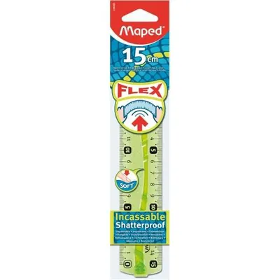 Zdjęcie produktu dla Maped 244060 Linijka płaska Flex, 150 mm, wykonana z tworzywa sztucznego, niełamliwa