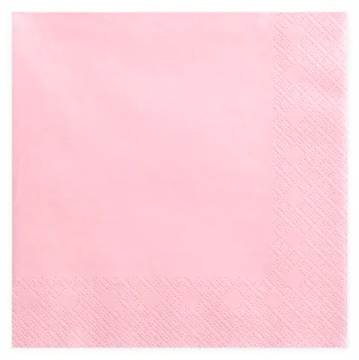 Zdjęcie produktu dla Eleganckie trójwarstwowe serwetki w delikatnym różowym kolorze, idealne do każdego przyjęcia! 33x33 cm - 20 sztuk w opakowaniu, dla wyjątkowych chwil i pięknych aranżacji stołu.