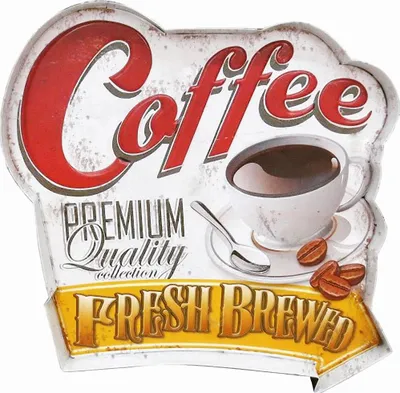Produktbild von Vintage Kaffeeschild, Retro-Stil, Blechschild