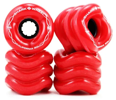 Produktbild von SHARK WHEEL Rollen 60MM 78A - California Roll Rot - Ideal für Skateboard, Cruising und Tricks