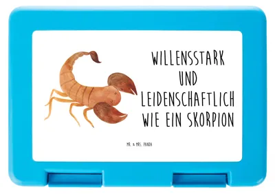 Produktbild von Mr. & Mrs. Panda Bentobox Sternzeichen Skorpion - Weiß - Geschenk, Skorpione, November, Frischhaltedose, Bento Box, Geburtstag, Oktober, Vorratsbehälter, Lunchbox