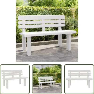 Immagine prodotto di The Living Store Panca da giardino Bianca 110x52x71 cm Polipropilene