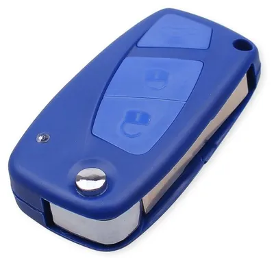 Produktbild von Auto-Schlüsselgehäuse Techstar® kompatibel mit Fiat Punto, Ducato, Panda, Bravo, Doblo, 3 Tasten, Blau