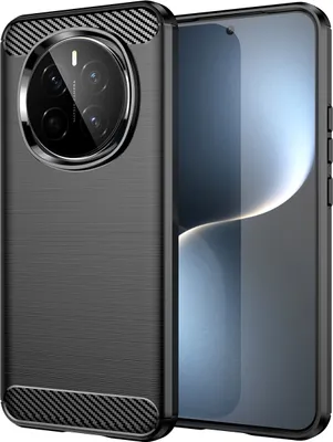 Produktbild von Hülle für Honor Magic7 Carbon-Faser Weich TPU Silikon Stoßfest Handyhülle Schwarz