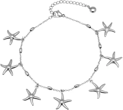 Produktbild von Fußkette mit Seesterne Edelstahl A5025