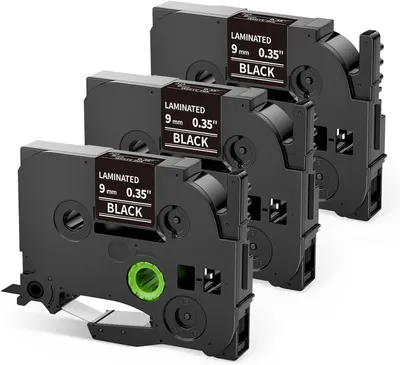 Produktbild von Phomemo 3x TZe-325 9mm Schriftband Kompatible für Brother P-Touch Bänder, für PT-H110 H107B H200 P300BT Cube 1000 1090 D200 E110, Weiß auf Schwarz