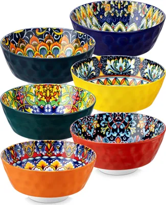 Image de Set de bols, 6 personnes, vancasso SIMI bols à pâtes en porcelaine, saladier, pour ramen, dessert, soupes, céréales, pâtes