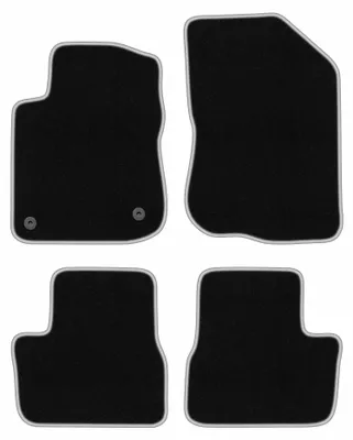 Immagine prodotto di Tappetini in moquette per Peugeot 208 I 2012-2019 (hatchback) – set 4 pezzi, nero/argento, su misura – Wielganizator CARLUX