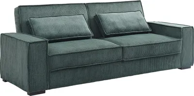 Produktbild von 3-Sitzer Schlafsofa aus Kord in Flaschengrün - FINORO