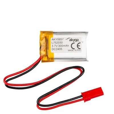 Produktbild von 3.7V 400mAh Batterie Akku LP403035 Lithium Polymer Akyga AKY0386 Li-Po Akku PCM JST 2-Polig Anschluss 2,54 15cm
