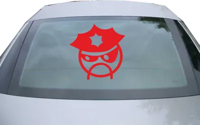 Produktbild von Indigos UG - Aufkleber Heckscheibe & Motorklappe DE6133 - rot - 600x600 mm - police - Auto Scheiben Fenster Heckklappe Tuning Racing JDM - Die cut