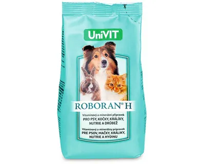 Zdjęcie produktu dla Witaminy i minerały dla psów, kotów, królików, nutrii i drobiu UniVIT ROBORAN H 250 g