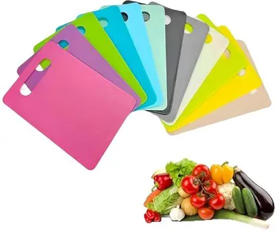 Produktbild von Famanu Schneidebrett Set 12 große Bretter für Fleisch und Frühstück - Kunststoff - 12 Farben