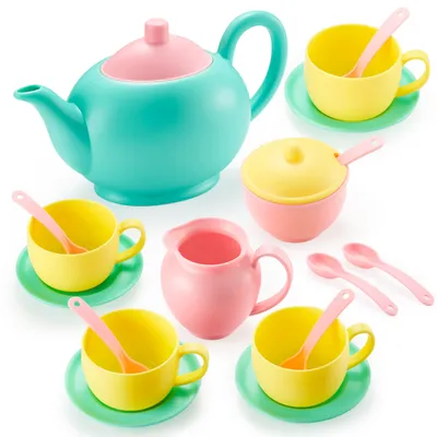 Produktbild von JOYIN Teeservice Kinder Set,Spielküche Zubehör,Tee Set Teeparty Kinderküche Kindergeschirr Rollenspiele Geschenk für Kinder ab 3 4 5 6 Jahren,Pretend Play,Teeparty