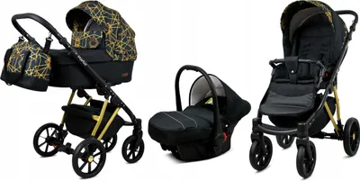 Produktbild von BabyLux® Marlux Magnetic | 3in1 Kinderwagen Set | Gold Line | Kombikinderwagen | Kinderwagenset