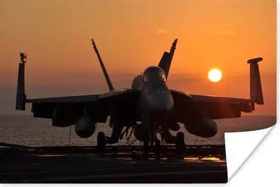 Produktbild von MuchoWow® Poster Flugzeuge - Düsenjäger - Flugzeugträger 120x80 cm - Bilder