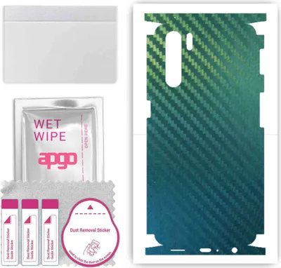 Produktbild von apgo Rückseite + Seiten Schutzfolie, Skin, kompatibel mit Oppo Reno3, Hinten Displayschutzfolie aus Vinylfolie, kratzfest, einfache Montage - Kohlenstoff-Chamäleon CAKA1