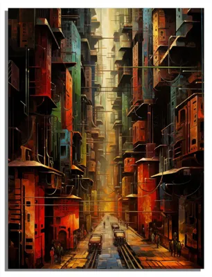 Produktbild von Wallario Sticker / Aufkleber für Kühlschrank / Geschirrspüler / Küchenschränke, selbstklebende Folie - 60 x 80 cm, Motiv: Stadt der Zukunft