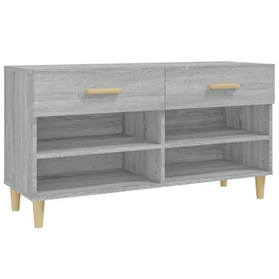 Image de vidaXL Armoire à chaussures Gris Sonoma 102x35x55 cm Bois composite
