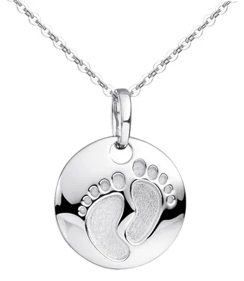 Produktbild von MATERIA by Matthias Wagner Babyfuß Anhänger mit Kette Silber 925 rhodiniert - Geburtsgeschenk KA-454-Silber