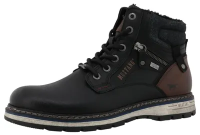 Produktbild von Mustang Herren Stiefelette Schnürboot Warmfutter und Reißverschluss 15M0001003, Größe:41 EU, Farbe:Schwarz