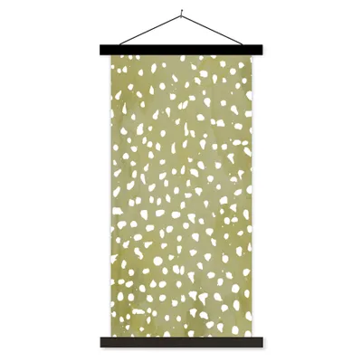 Produktbild von MuchoWow® Textilposter Polka dots - Weiß - Grün 40x80 cm mit schwarzem Rahmen - Wandemalerei