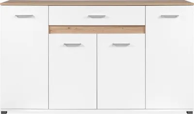 Produktbild von Sideboard VOLOS Weiß Artisan Eiche, 4 Türen, 3 Einlegeböden, 1 Schublade