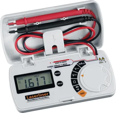 Obrázek produktu pro Laserliner MultiMeter-PocketBox, Digitální multimetr, 0.2 - 250 V, 0,002 - 250 V, 0,02 - 0,2 A, 0,02 - 0,2 A, 0 - 200 ohm