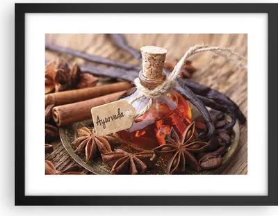 Produktbild von Gerahmtes Poster - Schwarzer Rahmen - Ayurwenda Anis Vanille - 40x30 cm - Wand Bild - Wanddeko - Wandbilder - Kunstposter - Wandposter - Bilderrahmen - Bilder - Kunstdruck - Wandbild - P2BAA40x30-4182
