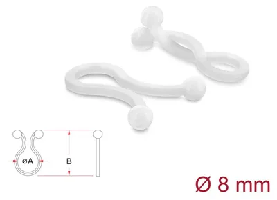 Obrázok produktu pre Káblové prepichovače, priemer 8 mm, priehľadné, 100 kusov, opakovane použiteľné