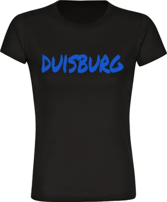 Produktbild von multifanshop Damen T-Shirt - Duisburg - Textmarker, schwarz, Größe XXL