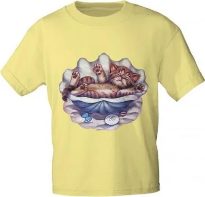 Produktbild von T-Shirt Print Katze in Muschel KA167 Gr. S-3XL Größe - M