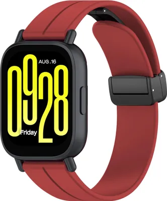 Produktbild von Bizon Armband Uhr Silikon L 22 mm für Smartwatch, Burgunderrot
