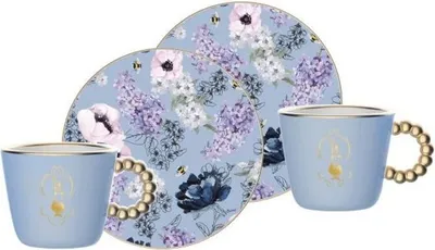 Obrázek produktu pro Bialetti BRID001, Sada, 0,08 l, Modrá, Porcelán, Pohár, Káva