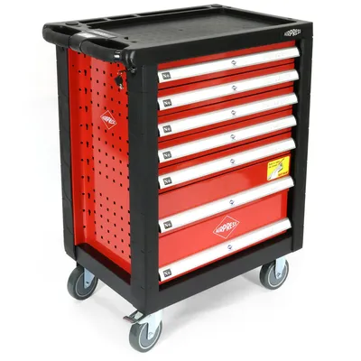 Produktbild von Airpress 79156, Metall, Schwarz, Rot, 5 Schublade(n), 2 Schublade(n), Kugellager-Teleskopschienen, 18 kg