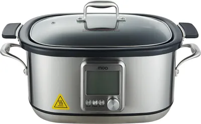 Produktbild von MOA Multikocher - 6L - Schongarer - Reiskocher mit Dampfgarer - Dampfkocher - Sous Vide Garer - 8 Kochfunktionen - 1250W - Edelstahl
