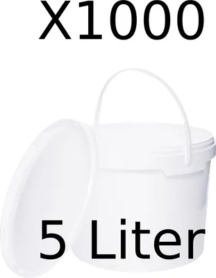 Produktbild von BenBow Eimer mit Deckel 5L x1000 Weiß - lebensmittelecht, stabil, luftdicht, auslaufsicher, geruchsneutral - Plastikeimer mit Henkel - leer