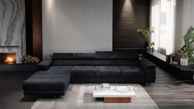 Produktbild von FurMeb24 ECKSOFA LAZZANO MAXI MONOLITH 97 - linke seite - GRAPHIT - mit bettkasten und schlaffunktion