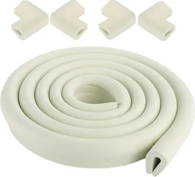 Image de CANDeal 2 mètres de protection de bords en forme de U et 4 x kit de protection de coins, facile à installer, mousse haute densité de première qualité protection bébé outil ménager pour table, banc et autres meubles de maison - Blanc