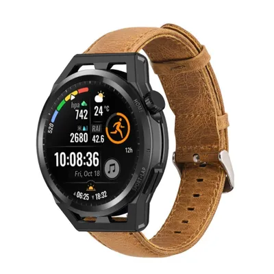 Produktbild von Strap-it Huawei Watch GT Lederarmband (Braun)