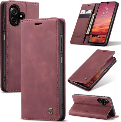 Produktbild von Hülle Samsung Galaxy Handyhülle Klapphülle Tasche Etui für Samsung A06/A07 Karmesinrot