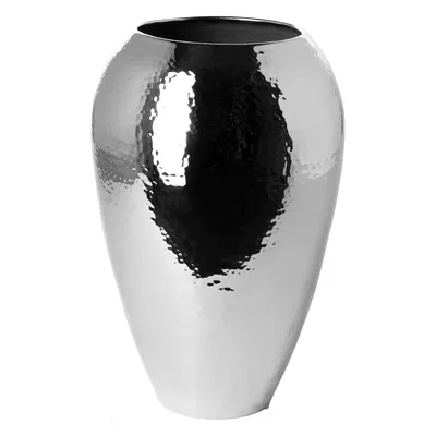 Produktbild von Fink MALANA, Vase, vernickelt, Eisen, gehämmert, silberfarben, L. 17 cm, B. 17 cm, H. 26 cm, D. 17 cm 157142