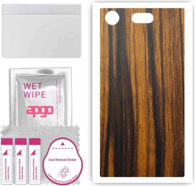 Produktbild von apgo Rückseite Schutzfolie, Skin, kompatibel mit Sony Xperia XZ1 Compact, Hinten Displayschutzfolie aus Vinylfolie, kratzfest, einfache Montage - Tigerwood